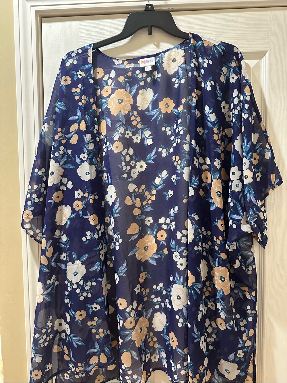 LuLaRoe Navy Floral Sheer Topper